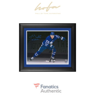 Travis Dermott Toronto Maple Leafs Framed Autographed 16" x 20" Blue Jersey Skating Photograph with "Go Leafs Go!" Inscription - Limited Edition of 23