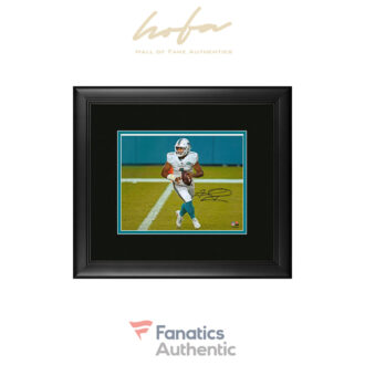 Tua Tagovailoa Miami Dolphins Framed Autographed 8" x 10" White Jersey Rolling Out Photograph