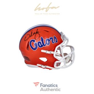 Urban Meyer Florida Gators Autographed Riddell Orange Speed Mini Helmet