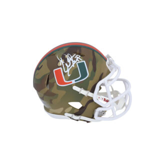 Warren Sapp Miami Hurricanes Autographed Riddell Camo Speed Mini Helmet