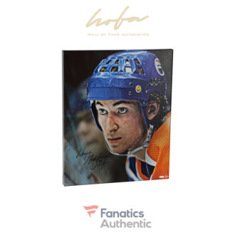 Wayne Gretzky Edmonton Oilers Autographed 20" x 24" Up Close & Personal Canvas - Upper Deck
