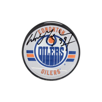 Wayne Gretzky Edmonton Oilers Autographed Acrylic Hockey Puck - Upper Deck