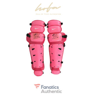 Will Smith Los Angeles Dodgers Autographed Game-Used Pink Shin Guards from the 2021 MLB Season with ''GAME USED 5-9-21 vs. LAA'' Inscription