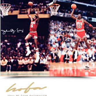 Michael Jordan & Julius Erving Dual Autographed Picture "Slam Dunk" 16 x 20