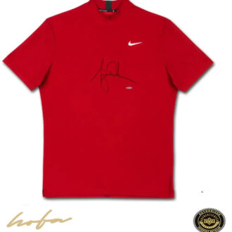 Tiger Woods Autographed 2020 Nike Red Vapor TW Mock Turtleneck