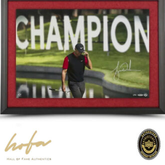 Tiger Woods Autographed Framed “The Tie” 24x16