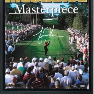 Tiger Woods Autographed Sports Illustrated Cover Framed Canvas Print 2001 Masters 15x20