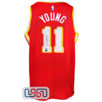 Trae Young Signed Autographed Atlanta Hawks Red Nike Swingman Jersey USA SM #2