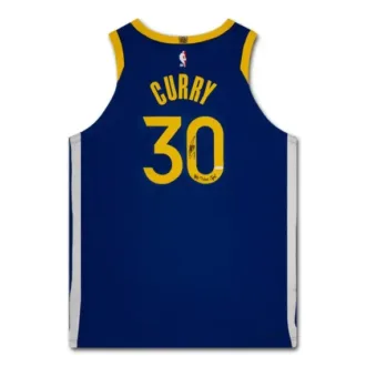 Stephen Curry Autographed and Inscribed “All-Time 3pt” Golden State Warriors Icon Edition Authentic Nike Jersey