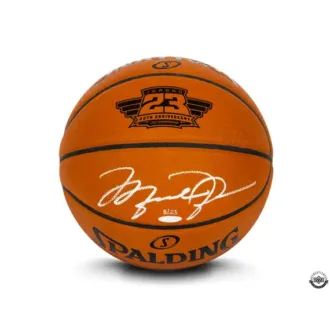 Michael Jordan Autographed Spalding Basketball With 25th Anniversary 1998 Championship Laser Engraved Logo