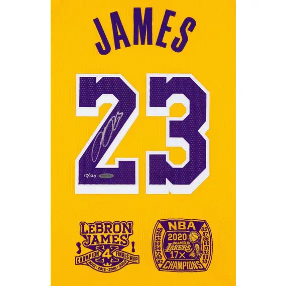 lebron-james-autographed-lakers-gold-jersey-with-dual-logos-close-up-97387